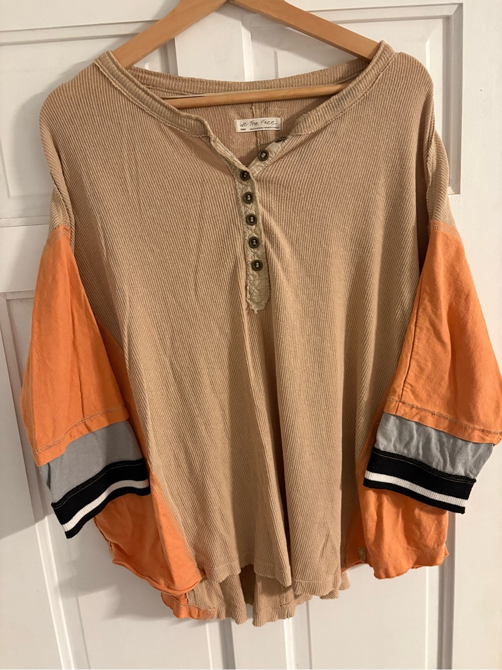 We the Free Lightweight Beige and Orange Women's Top